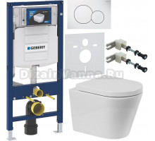 Комплект Унитаз подвесной BelBagno Flay-r BB053CHR + Крышка Marino BB105SC с микролифтом, петли хром + Инсталляция Geberit Duofix UP 320 111.300.00.5 + Кнопка Sigma 01 115.770.11.5 белая + Крепления 111.815.00.1 к стене + Шумоизоляция 156.050.00.1