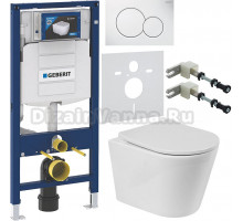 Комплект Унитаз подвесной BelBagno Flay-r BB053CHR + Крышка BB2031SC с микролифтом, петли хром + Инсталляция Geberit Duofix UP 320 111.300.00.5 + Кнопка Sigma 01 115.770.11.5 белая + Крепления 111.815.00.1 к стене + Шумоизоляция 156.050.00.1