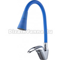 Смеситель для кухни Fashun A4403+A7351, с гибким изливом, хром, синий