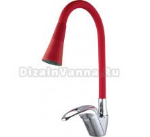 Смеситель для кухни Fashun A4403+A7358, с гибким изливом, хром, красный