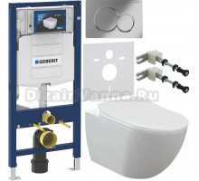 Комплект Унитаз подвесной Creavit Free FE322.00000 + Крышка KC4080.00 с микролифтом, ультратонкая, белая + Инсталляция Geberit Duofix UP 320 111.300.00.5 + Кнопка Sigma 01 115.770.21.5 хром + Крепления 111.815.00.1 к стене + Шумоизоляция 156.050.00.1