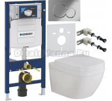 Комплект Унитаз подвесной Grohe Euro Ceramic 3932800H + Крышка 39330001 с микролифтом + Инсталляция Geberit Duofix UP 320 111.300.00.5 + Кнопка Sigma 01 115.770.21.5 хром + Крепления 111.815.00.1 к стене + Шумоизоляция 156.050.00.1