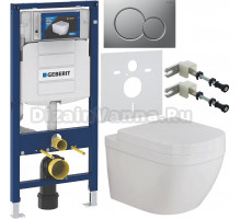 Комплект Унитаз подвесной Grohe Euro Ceramic 3932800H + Крышка 39330001 с микролифтом + Инсталляция Geberit Duofix UP 320 111.300.00.5 + Кнопка Sigma 01 115.770.JQ.5 лакированная, матовый хром + Крепления 111.815.00.1 к стене + Шумоизоляция 156.050.00.1