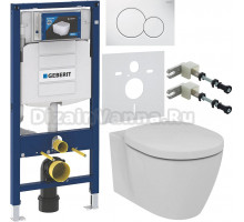 Комплект Унитаз подвесной Ideal Standard Connect AquaBlade E047901 + Крышка E712801 + Инсталляция Geberit Duofix UP 320 111.300.00.5 + Кнопка Sigma 01 115.770.11.5 белая + Крепления 111.815.00.1 к стене + Шумоизоляция 156.050.00.1