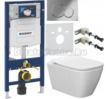 Комплект Унитаз подвесной Ideal Standard I Life B T461401 безободковая, euro white + Крышка T500301 с микролифтом + Инсталляция Geberit Duofix UP 320 111.300.00.5 + Кнопка Sigma 01 115.770.21.5 хром + Крепления 111.815.00.1 к стене + Шумоизоляция 156.050.