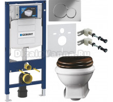 Комплект Унитаз подвесной Simas Arcade AR841bi rimless + Крышка AR009noce/br с микролифтом, петли бронза + Инсталляция Geberit Duofix UP 320 111.300.00.5 + Кнопка Sigma 01 115.770.21.5 хром + Крепления 111.815.00.1 к стене + Шумоизоляция 156.050.00.1