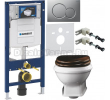 Комплект Унитаз подвесной Simas Arcade AR841bi rimless + Крышка AR009noce/br с микролифтом, петли бронза + Инсталляция Geberit Duofix UP 320 111.300.00.5 + Кнопка Sigma 01 115.770.JQ.5 лакированная, матовый хром + Крепления 111.815.00.1 к стене + Шумоизол