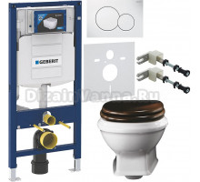 Комплект Унитаз подвесной Simas Arcade AR841bi rimless + Крышка AR009noce/br с микролифтом, петли бронза + Инсталляция Geberit Duofix UP 320 111.300.00.5 + Кнопка Sigma 01 115.770.11.5 белая + Крепления 111.815.00.1 к стене + Шумоизоляция 156.050.00.1