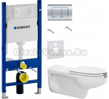 Комплект Унитаз подвесной BOCCHI Care&Confort 2011-001-0129 глянцевая белая + Крышка A0324-001 с микролифтом, глянцевая белая + Инсталляция Geberit Duofix Delta 458.163.21.1 с кнопкой смыва, хром + Шумоизоляция 156.050.00.1