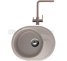 Комплект Мойка кухонная Ulgran U-403 -302 песочная + Смеситель U-016 -302 песочный