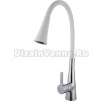 Смеситель для кухни Fashun A4153+B13, с гибким изливом, хром, белый