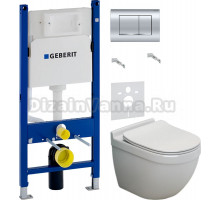 Комплект Унитаз подвесной BelBagno Senso -R BB017CHR + Крышка BB2034SC с микролифтом + Инсталляция Geberit Duofix Delta 458.163.21.1 с кнопкой смыва, хром + Шумоизоляция 156.050.00.1