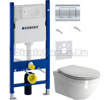 Комплект Унитаз подвесной GSI Classic 871211 + Крышка MSC87CN11 bi/cr с микролифтом, белая глянцевая + Инсталляция Geberit Duofix Delta 458.163.21.1 с кнопкой смыва, хром + Шумоизоляция 156.050.00.1