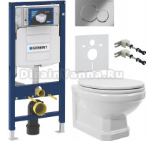 Комплект Унитаз подвесной STWORKI Драммен HDC609WH с микролифтом + Крепления Geberit Duofix 111.815.00.1 к стене + Шумоизоляция 156.050.00.1 + Инсталляция UP 320 111.300.00.5 + Кнопка Sigma 01 115.770.21.5 хром
