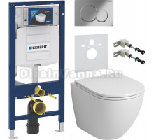 Комплект Унитаз подвесной Grossman GR-4455S безободковый + Крепления Geberit Duofix 111.815.00.1 к стене + Шумоизоляция 156.050.00.1 + Инсталляция UP 320 111.300.00.5 + Кнопка Sigma 01 115.770.21.5 хром