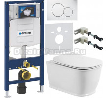 Комплект Унитаз подвесной BelBagno Prado BB10150CH безободковая + Крышка BB10150SC с микролифтом, петли хром + Инсталляция Geberit Duofix UP 320 111.300.00.5 + Кнопка Sigma 01 115.770.11.5 белая + Крепления 111.815.00.1 к стене + Шумоизоляция 156.050.00.1