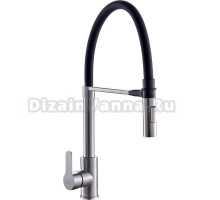 Смеситель для кухни Fashun A54511-7, с гибким изливом, сатин, черный