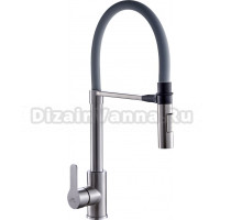 Смеситель для кухни Fashun A54511-12, с гибким изливом, сатин, серый