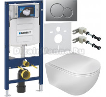Комплект Унитаз подвесной GSG Like LKWCSO000 безободковая, белый глянец + Крышка LKCOPRSLTICRCN000 с микролифтом, белый глянец + Инсталляция Geberit Duofix UP 320 111.300.00.5 + Кнопка Sigma 01 115.770.JQ.5 лакированная, матовый хром + Крепления 111.815.0