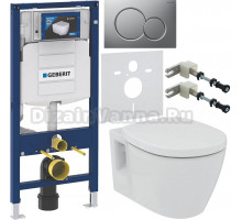 Комплект Унитаз подвесной Ideal Standard Connect E803501 + Крышка E712801 + Инсталляция Geberit Duofix UP 320 111.300.00.5 + Кнопка Sigma 01 115.770.JQ.5 лакированная, матовый хром + Крепления 111.815.00.1 к стене + Шумоизоляция 156.050.00.1