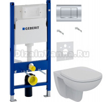 Комплект Унитаз подвесной Ideal Standard Tempo T331101 + Крышка T679201 петли хром + Инсталляция Geberit Duofix Delta 458.163.21.1 с кнопкой смыва, хром + Шумоизоляция 156.050.00.1