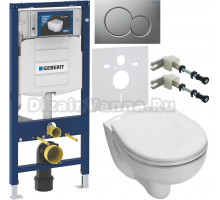 Комплект Унитаз подвесной TECE V04 9700004 + Крышка V04 9700602 с микролифтом + Инсталляция Geberit Duofix UP 320 111.300.00.5 + Кнопка Sigma 01 115.770.JQ.5 лакированная, матовый хром + Крепления 111.815.00.1 к стене + Шумоизоляция 156.050.00.1