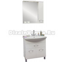 Мебель для ванной Sanflor Палермо 75, напольная, белая глянцевая