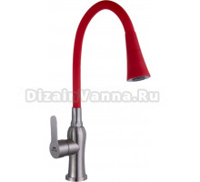 Смеситель для кухни Fashun A54801+N7358, с гибким изливом, сатин, красный
