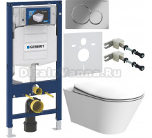 Комплект Унитаз подвесной Boheme Avva 972-MW белая матовая + Крышка 976-MW белая матовая + Инсталляция Geberit Duofix UP 320 111.300.00.5 + Кнопка Sigma 01 115.770.21.5 хром + Крепления 111.815.00.1 к стене + Шумоизоляция 156.050.00.1