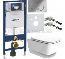 Комплект Унитаз подвесной Boheme Bello 971-W белая глянцевая + Крышка 975-W белая глянцевая + Инсталляция Geberit Duofix UP 320 111.300.00.5 + Кнопка Sigma 01 115.770.21.5 хром + Крепления 111.815.00.1 к стене + Шумоизоляция 156.050.00.1