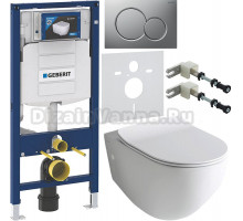 Комплект Унитаз подвесной ArtCeram File 2.0 FLV004 01 30 безободковая + Крышка FLA014 с микролифтом, петли хром + Инсталляция Geberit Duofix UP 320 111.300.00.5 + Кнопка Sigma 01 115.770.JQ.5 лакированная, матовый хром + Крепления 111.815.00.1 к стене + Ш