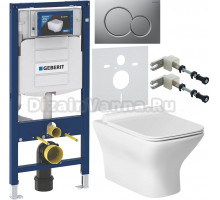 Комплект Унитаз подвесной BelBagno Romano BB248CHR-SM + Крышка BB2112SC с микролифтом + Инсталляция Geberit Duofix UP 320 111.300.00.5 + Кнопка Sigma 01 115.770.JQ.5 лакированная, матовый хром + Крепления 111.815.00.1 к стене + Шумоизоляция 156.050.00.1