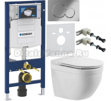 Комплект Унитаз подвесной BelBagno Senso -R BB017CHR + Крышка BB870SC с микролифтом + Инсталляция Geberit Duofix UP 320 111.300.00.5 + Кнопка Sigma 01 115.770.21.5 хром + Крепления 111.815.00.1 к стене + Шумоизоляция 156.050.00.1