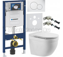 Комплект Унитаз подвесной BelBagno Senso -R BB017CHR + Крышка BB870SC с микролифтом + Инсталляция Geberit Duofix UP 320 111.300.00.5 + Кнопка Sigma 01 115.770.11.5 белая + Крепления 111.815.00.1 к стене + Шумоизоляция 156.050.00.1