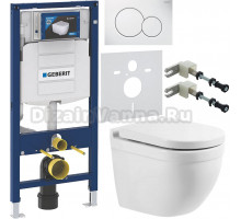 Комплект Унитаз подвесной BelBagno Senso -R BB017CHR + Крышка Norma BB865SC с микролифтом + Инсталляция Geberit Duofix UP 320 111.300.00.5 + Кнопка Sigma 01 115.770.11.5 белая + Крепления 111.815.00.1 к стене + Шумоизоляция 156.050.00.1
