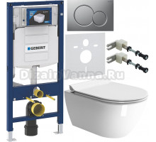 Комплект Унитаз подвесной GSI Pura 881611 безободковая + Крышка Norm MS86CSN11 с микролифтом, белая + Инсталляция Geberit Duofix UP 320 111.300.00.5 + Кнопка Sigma 01 115.770.JQ.5 лакированная, матовый хром + Крепления 111.815.00.1 к стене + Шумоизоляция