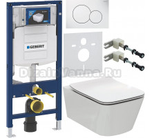 Комплект Унитаз подвесной Ideal Standard BLEND CUBE T368601 + Крышка BLEND CUBE T521101 с микролифтом + Инсталляция Geberit Duofix UP 320 111.300.00.5 + Кнопка Sigma 01 115.770.11.5 белая + Крепления 111.815.00.1 к стене + Шумоизоляция 156.050.00.1