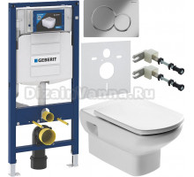 Комплект Унитаз подвесной Roca Dama senso 346517000 + Крышка Dama Senso ZRU9000040 + Инсталляция Geberit Duofix UP 320 111.300.00.5 + Кнопка Sigma 01 115.770.21.5 хром + Крепления 111.815.00.1 к стене + Шумоизоляция 156.050.00.1