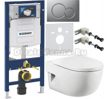 Комплект Унитаз подвесной Roca Meridian 346247000 + Крышка 8012A200B + Инсталляция Geberit Duofix UP 320 111.300.00.5 + Кнопка Sigma 01 115.770.JQ.5 лакированная, матовый хром + Крепления 111.815.00.1 к стене + Шумоизоляция 156.050.00.1