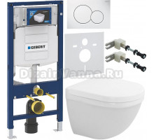 Комплект Унитаз подвесной Duravit Starck 3 2227090000 + Крышка 0063810000 петли хром + Инсталляция Geberit Duofix UP 320 111.300.00.5 + Кнопка Sigma 01 115.770.11.5 белая + Крепления 111.815.00.1 к стене + Шумоизоляция 156.050.00.1