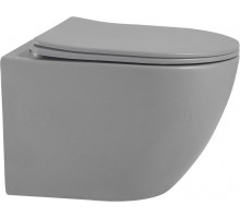 Унитаз подвесной Abber Bequem AC1101MG, безободковый, с микролифтом, матовый серый