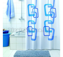 Штора для ванной Bacchetta 180х200 ПВХ Quadry синяя