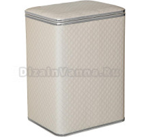 Корзина для белья Cameya WHC-B стеганая, белая, хром, большая