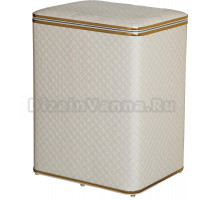 Корзина для белья Cameya WGС-M стеганая, белая, золото, средняя