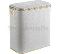 Корзина для белья Geralis FWG-M флористика, белая, золото, малая