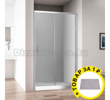 Душевая дверь в нишу Aquanet Alfa NAA6121 1400х2000 стекло прозрачное, профиль хром + коврик