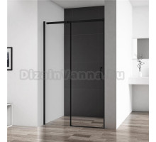Душевая дверь в нишу BelBagno Acqua BF-1-120-C-NERO черная матовая
