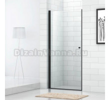 Душевая дверь в нишу Cezares ECO-O-B-1-80-C-NERO профиль черный, стекло прозрачное