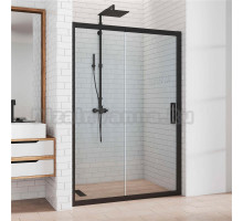 Душевая дверь в нишу Kubele DE019D2-CLN-BLMT 125 см, профиль матовый черный