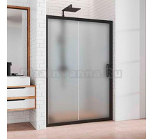 Душевая дверь в нишу Kubele DE019D2-MAT-BLMT 145 см, профиль матовый черный